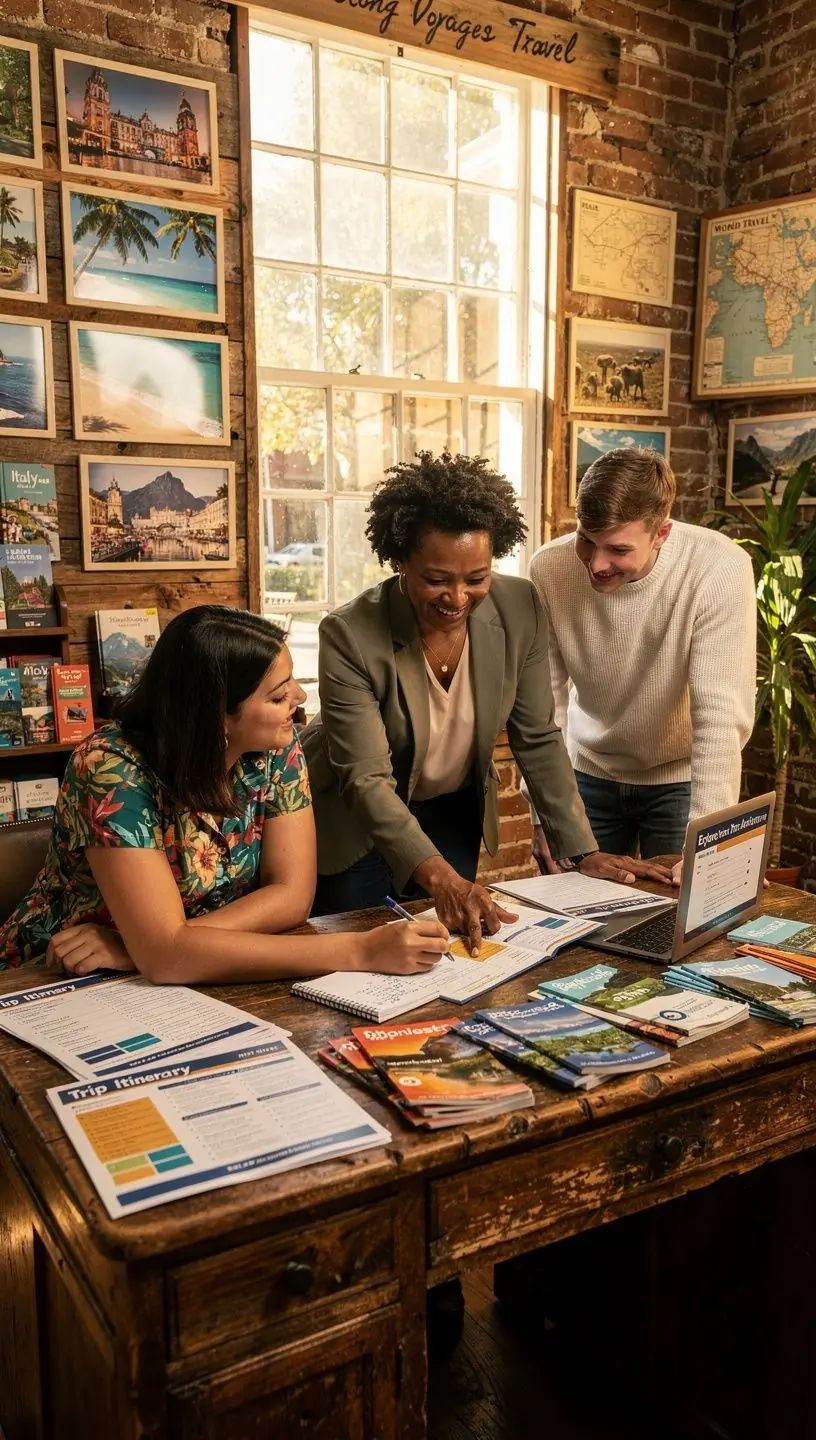Zbliżenie na odręcznie napisane notatki dotyczące planowanej podróży po USA.